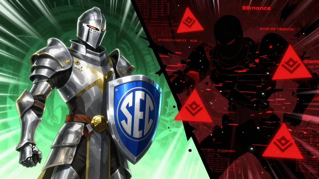 Anime battle between licensed crypto knight and glitchy rival