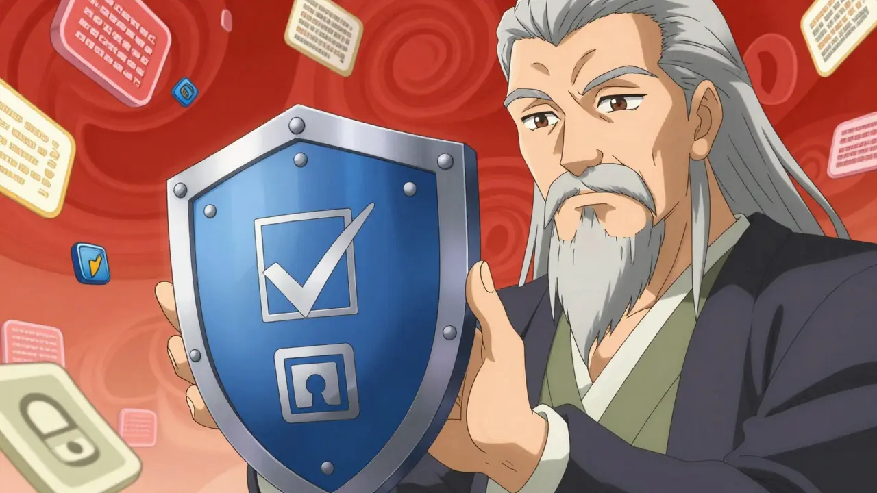 Anime hero receiving a shield of verification against crypto scams