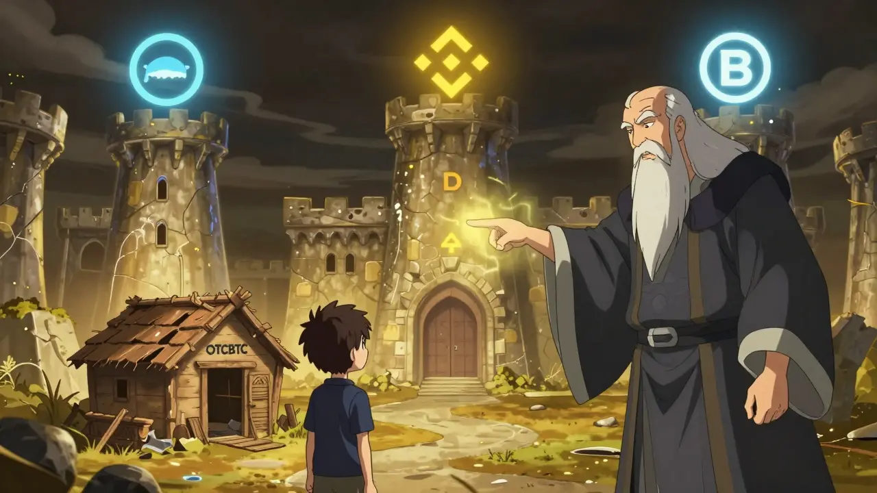 Anime mentor guiding trader away from risky small exchange