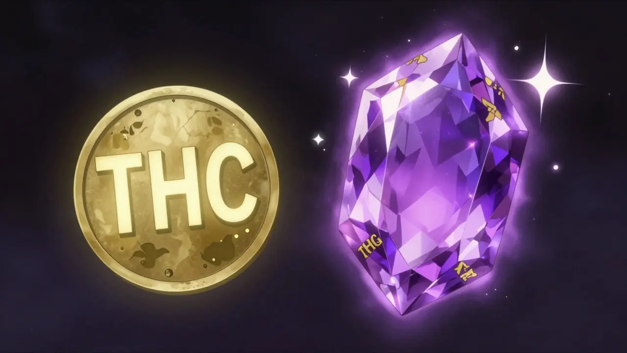Magical anime depiction of common coin vs rare governance gem