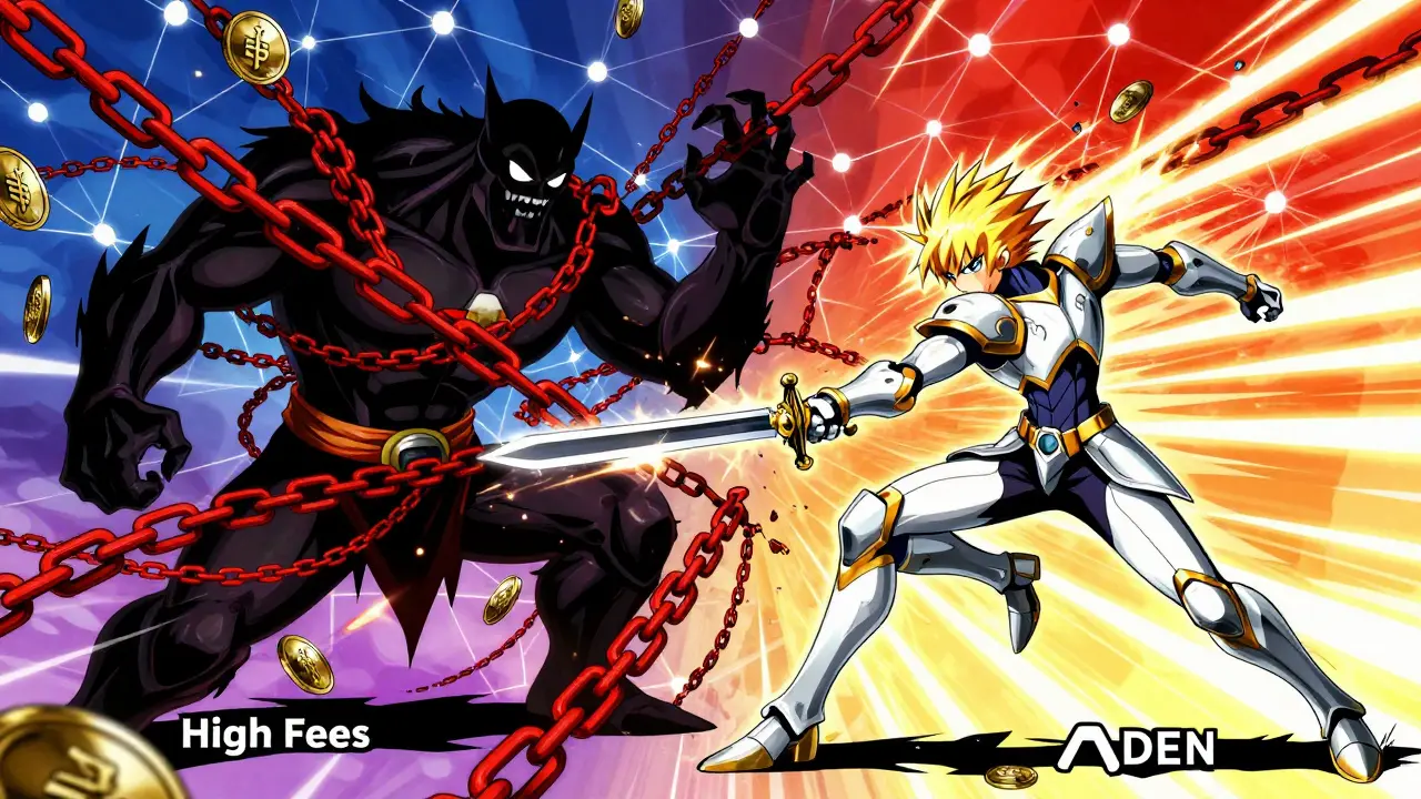 Shounen hero breaking chains of high fees in anime style