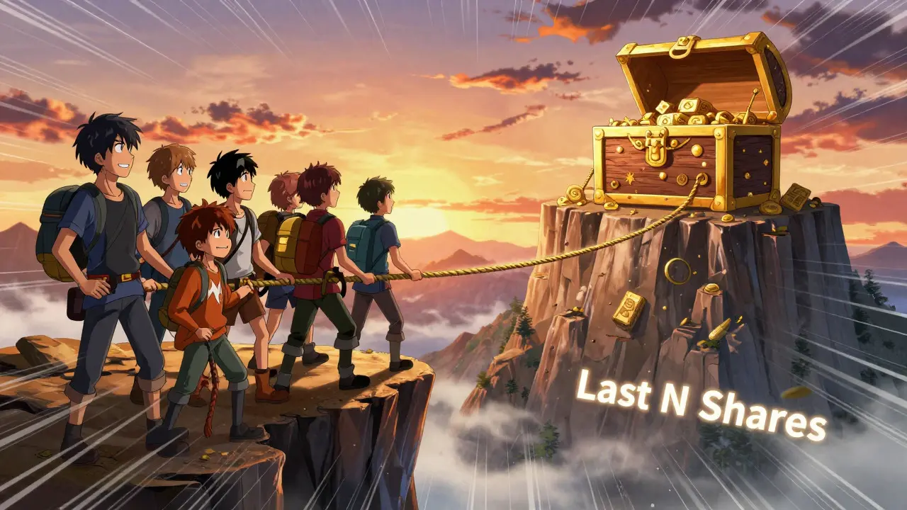 Anime miners waiting for a block reward in a volatile PPLNS environment.