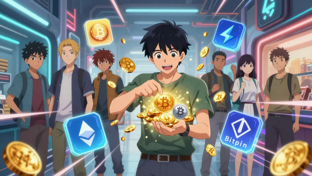 Anime scene showing easy crypto conversion on Bitpin