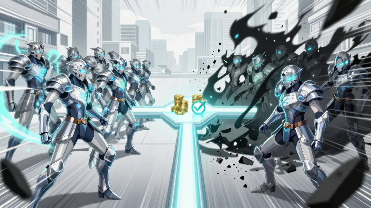 Shounen battle scene showing institutional adoption vs chaos