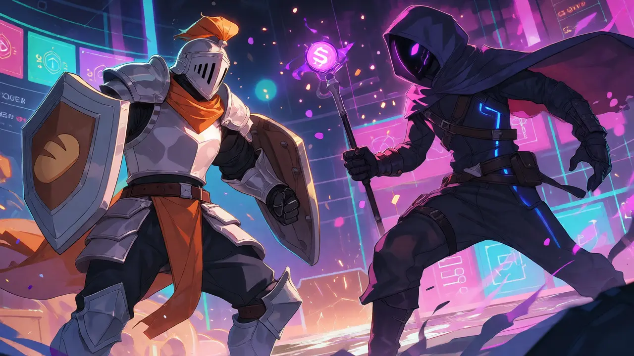 Two anime avatars battling to represent the difference between BakeryToken and BakeCoin.